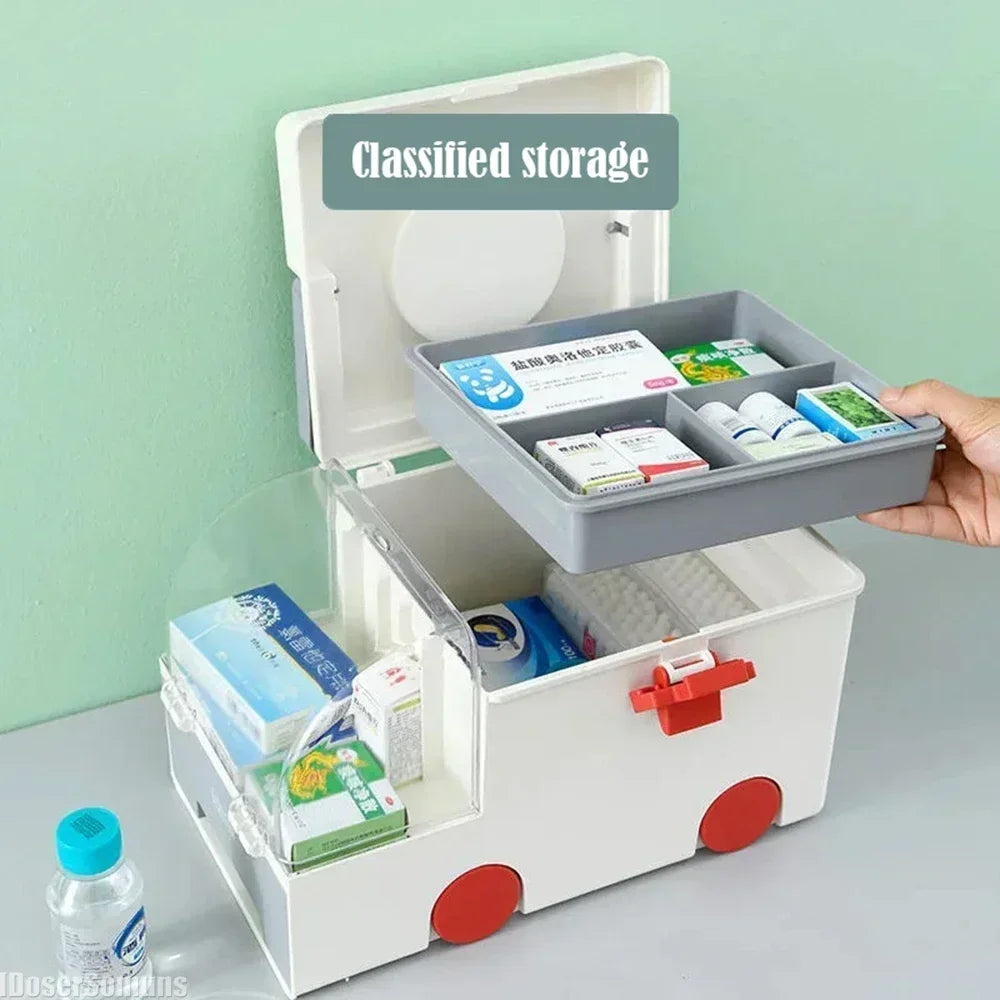 First Aid Kit Large Capacity Portable Medicine Storage Box Emergency Preparedness Fall 2025 Secure Latch