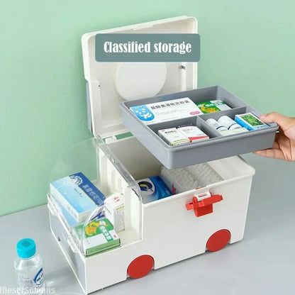 First Aid Kit Large Capacity Portable Medicine Storage Box Emergency Preparedness Fall 2025 Secure Latch