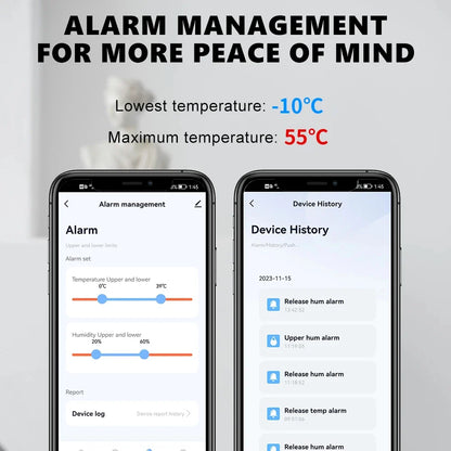 Tuya ZigBee Smart Temperature and Humidity Sensor Battery Powered for Smart Home Security with Alexa and Google Home