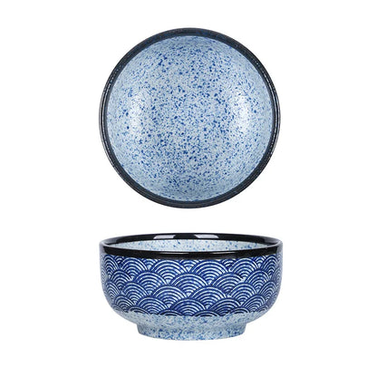 Qinghai Wave Noodle Bowl Hand Painted Vintage Ceramic Bowl