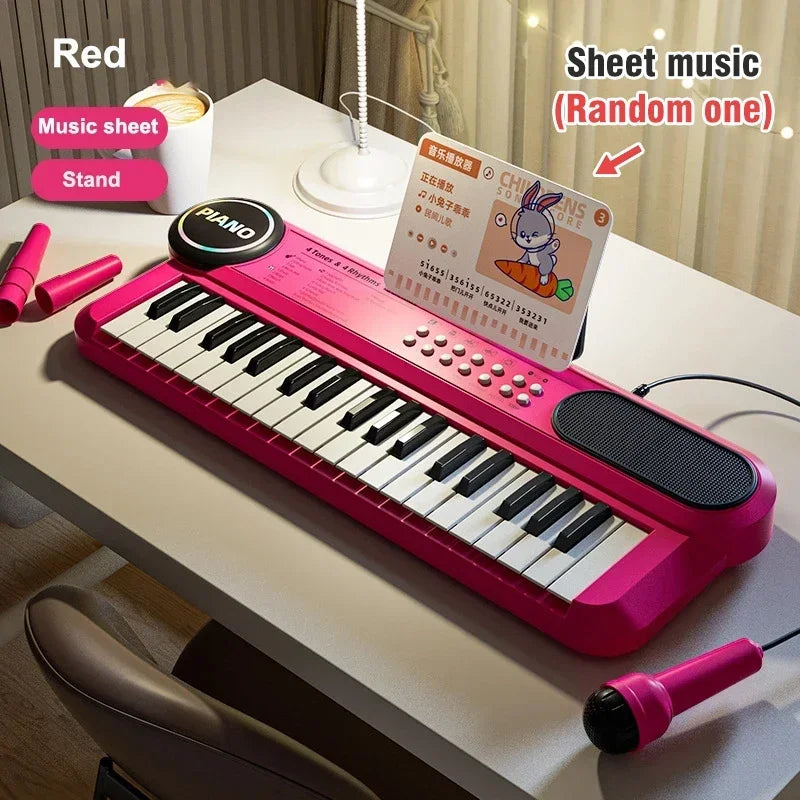 Kids Piano Keyboard Toy With Microphone 37 Keys Educational Musical Toy Back To School 2026 Gift Idea