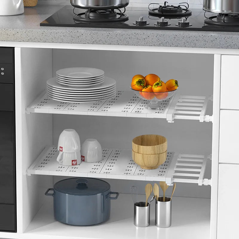 Wall-Mounted Adjustable Shelves - Home Organizers for Closet, Bathroom & Kitchen Storage