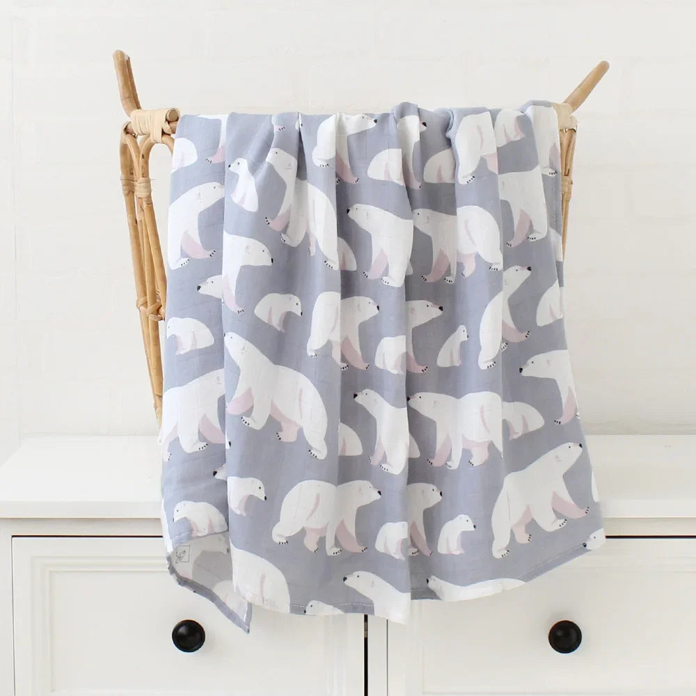 Bamboo Muslin Swaddle Blanket 120x120 Cm Floral Newborn Bedding Fall 2025 Breathable Eco Friendly Baby Gift