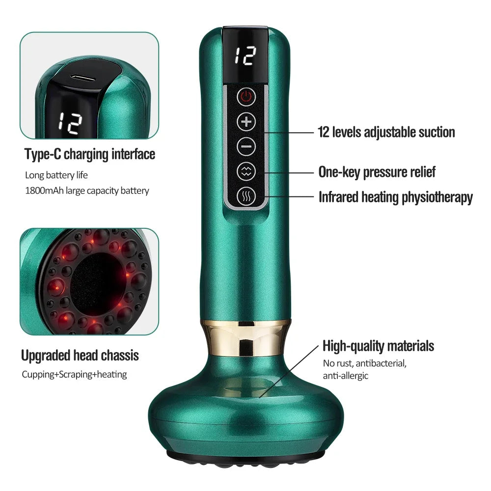 Electric Cupping Massager Multi Speed Vacuum Therapy With Infrared Heating Portable Spring 2026 Wellness Trend