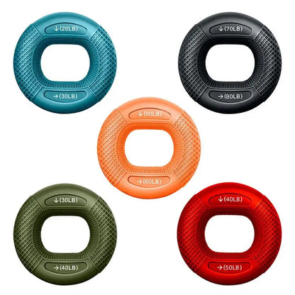 Grip Strengthener Ring Silicone Finger Trainer for Hand Muscles, Portable Home Fitness Accessory, 6 Weight Variants