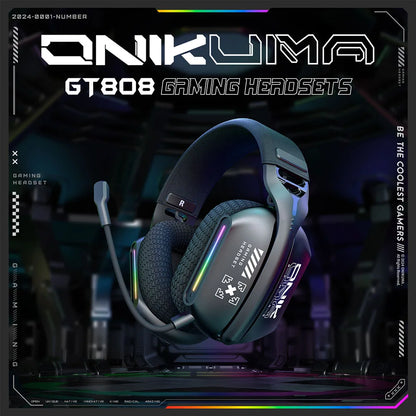 Wireless Gaming Headset Tri Mode Bluetooth Wired Immersive