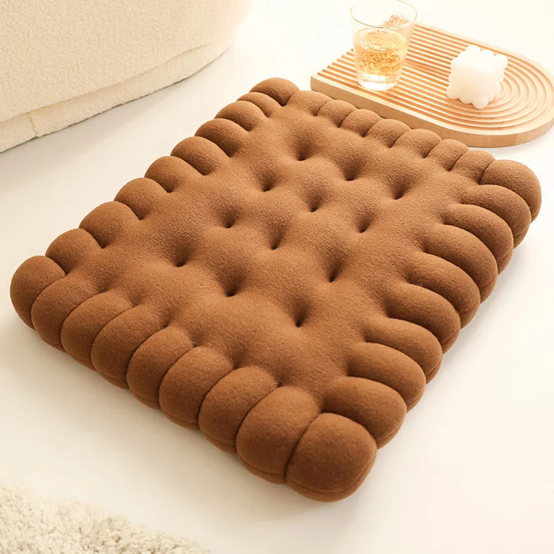 Seat Cushion Biscuit Plush Pillow Cozy Home Decor Fall 2025 Decorative Chair Car Pad Comfort Gift
