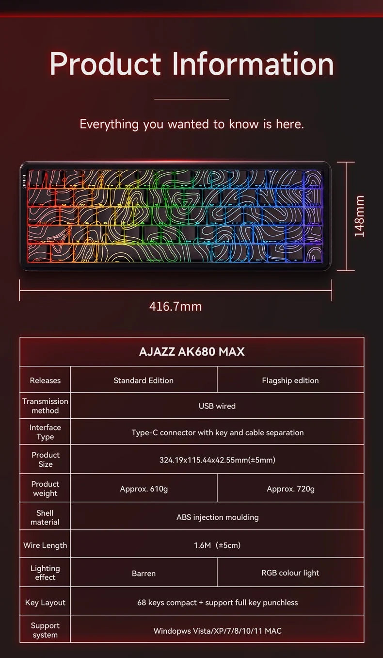 Mechanical Keyboard Sixty Mini Wireless ARGB Magnetic Hall