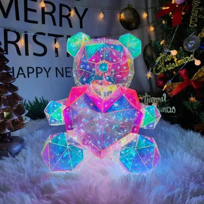 Colorful LED Teddy Bear Lamp with Heart - A Heartwarming Valentine's Day Gift for Birthdays & Anniversaries