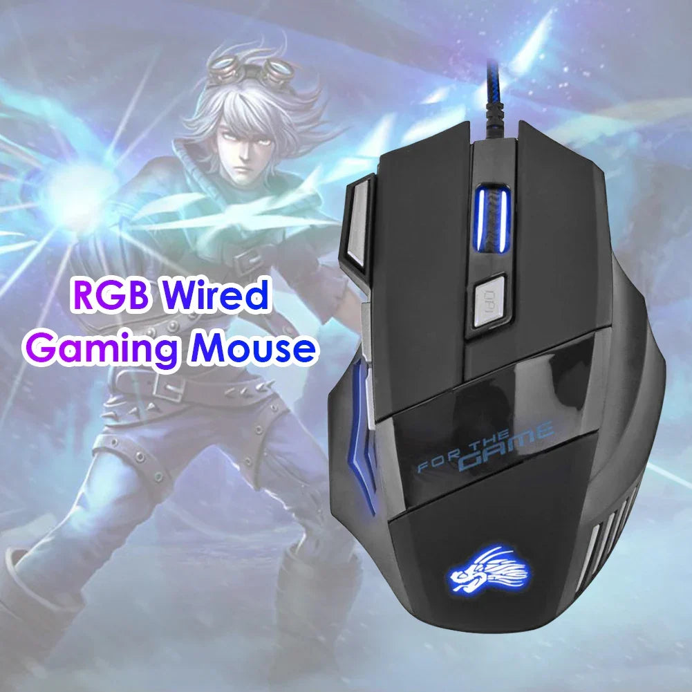 Usb Wired Gaming Mouse 7 Button Backlit Ergonomic Comfort