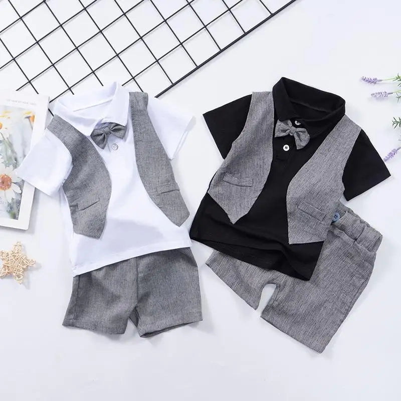 Different viewpoint of the boys casual t-shirt and shorts set - view 5