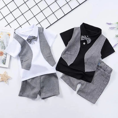 Different viewpoint of the boys casual t-shirt and shorts set - view 5