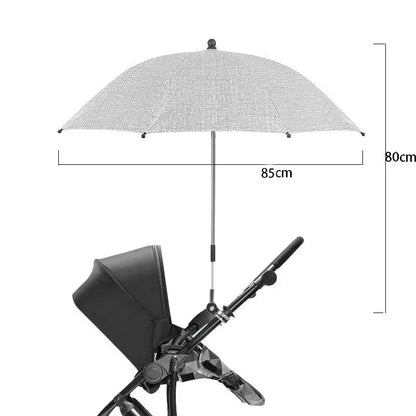 Stroller Umbrella 360 Degree Adjustable Sunshade Canopy Summer 2025 UV Rain Protection Waterproof Compact