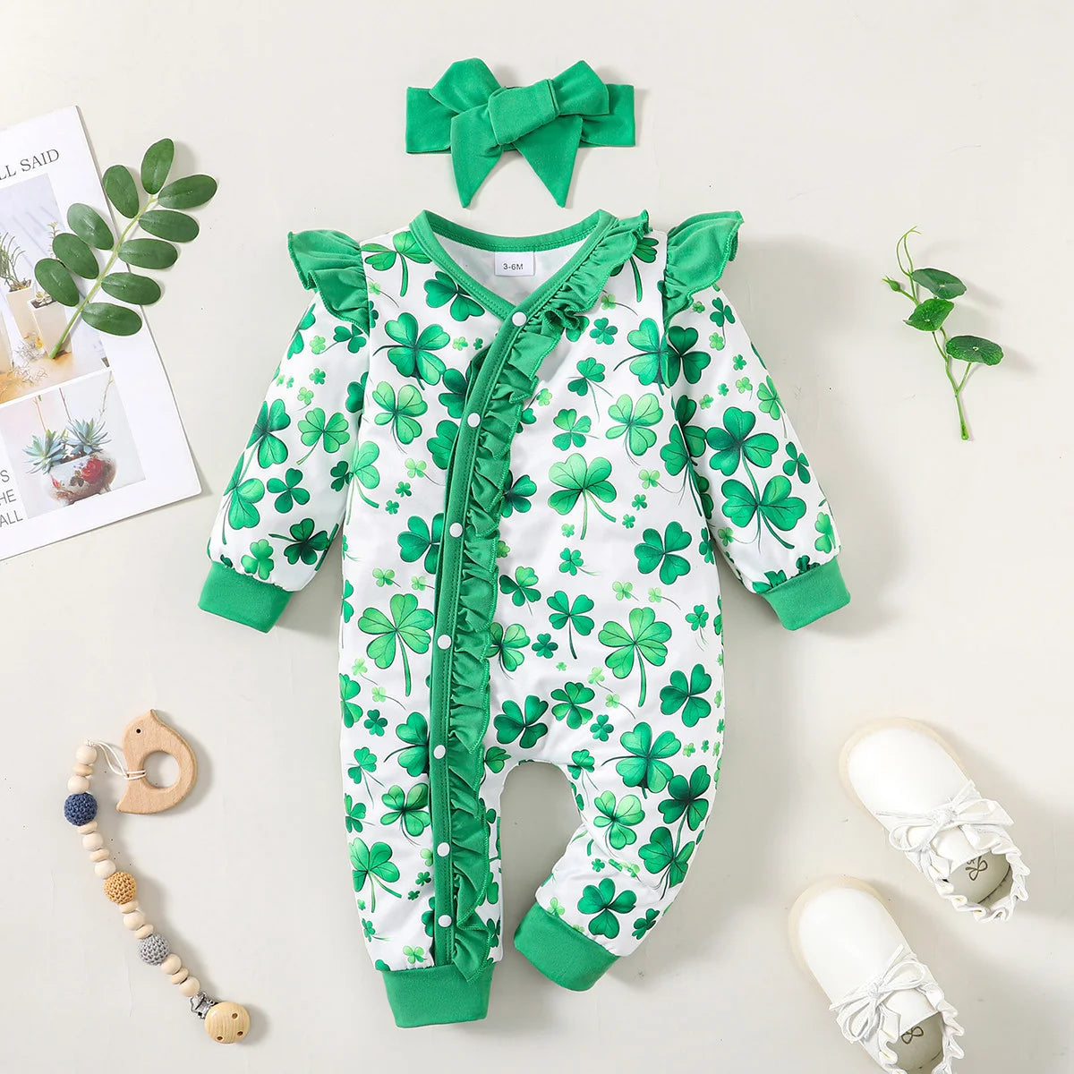 Additional gallery view 27 of baby boys bear print button-up winter romper