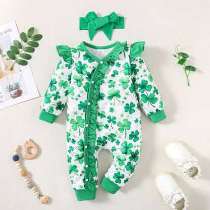 Additional gallery view 27 of baby boys bear print button-up winter romper