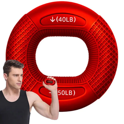Grip Strengthener Ring Silicone Finger Trainer for Hand Muscles, Portable Home Fitness Accessory, 6 Weight Variants