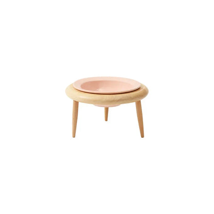 Cat Ceramic Bowl Set Height Adjustable Elevated Wooden Stand Double Food Water Bowls Fall 2025 Mess Free Feeding