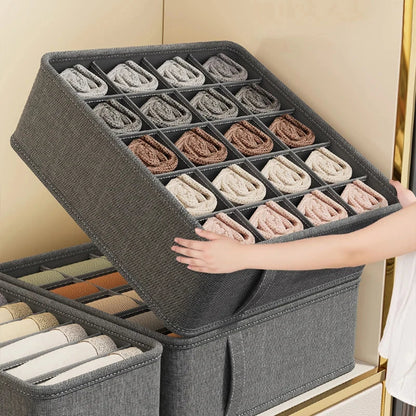 Polyester Sock Bra Organizer Box with 20 Grids - Home Organizers for Drawers & Cabinets