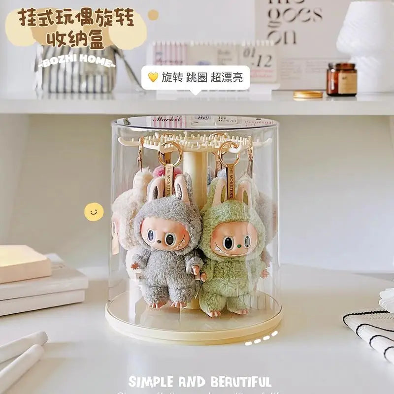 Display Case Transparent Rotating Plush Figure Stand Collector Display, Fall 2025 Dustproof Gift Idea