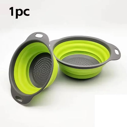 Silicone Folding Drain Basket Colander Foldable Kitchen Tool TikTok Viral Fall 2026 Eco Friendly