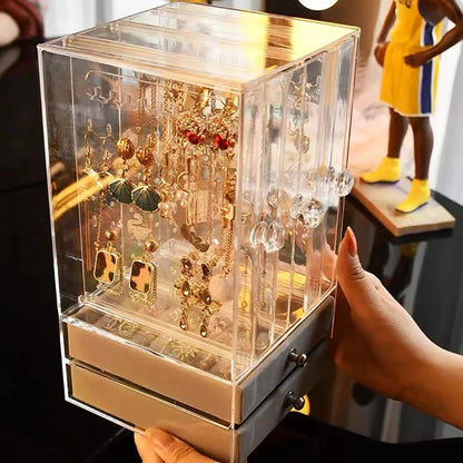 Clear Acrylic Jewelry Display Case With Drawers, Necklace And Earring Organizer, Holiday Gifts 2026 Gift Ready