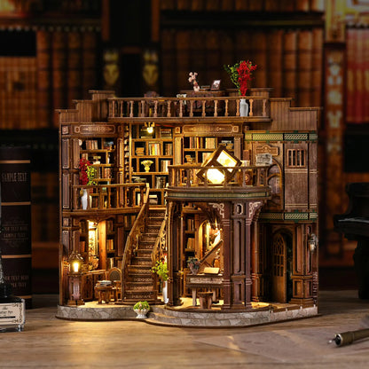 Miniature Dollhouse DIY Wooden Book House Kit Cozy Fall 2025 Room Decor, Handmade Architectural Model Gift