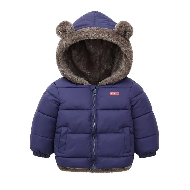 Additional gallery view 32 of kids thick padded fleece winter coat