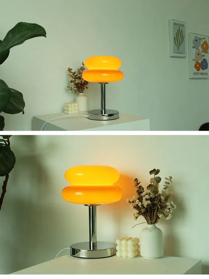 Macaron Glass Table Lamp Trichrome Night Light Eye Guard