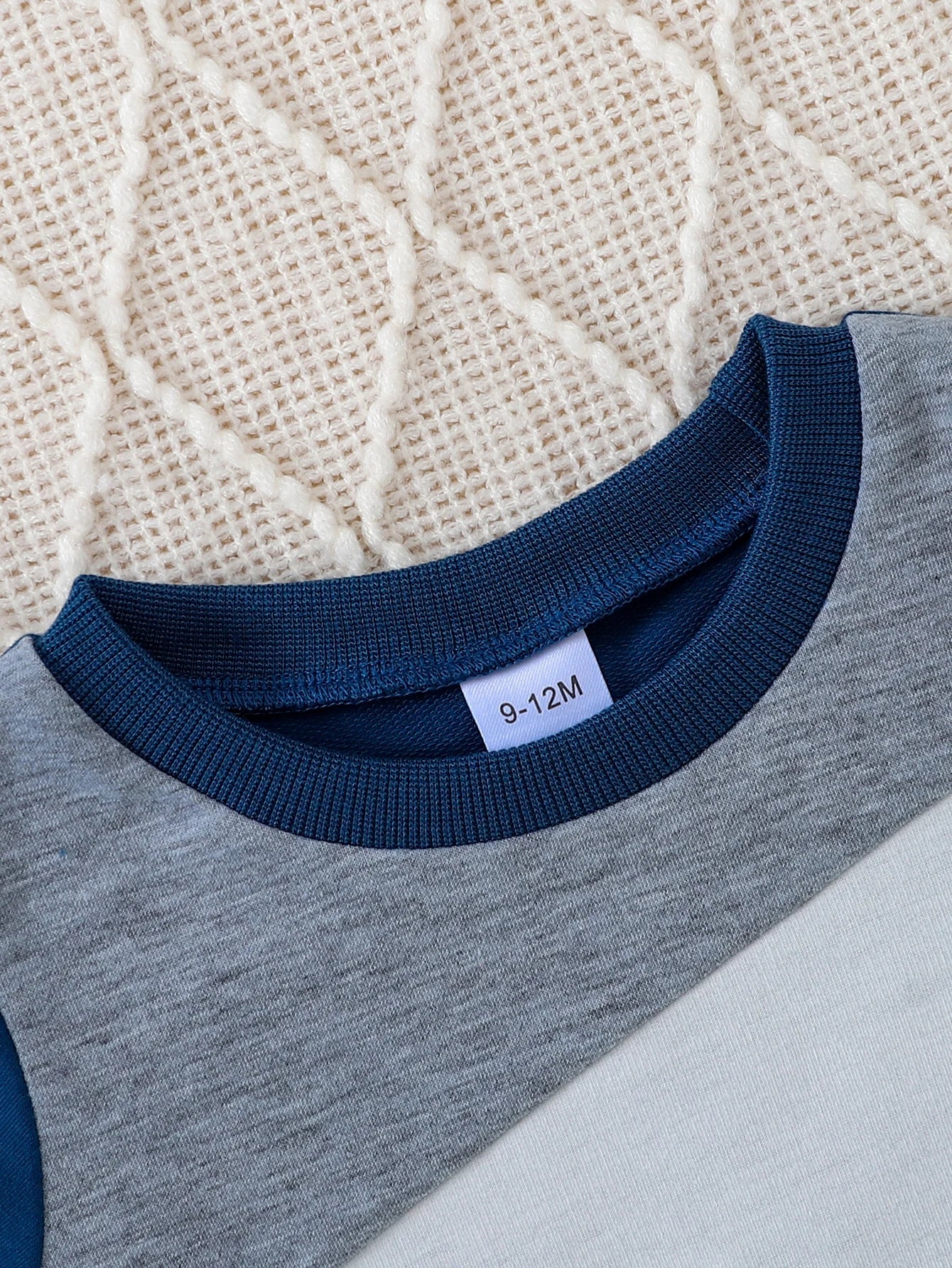 Boys casual colour-blocked long-sleeve outfit