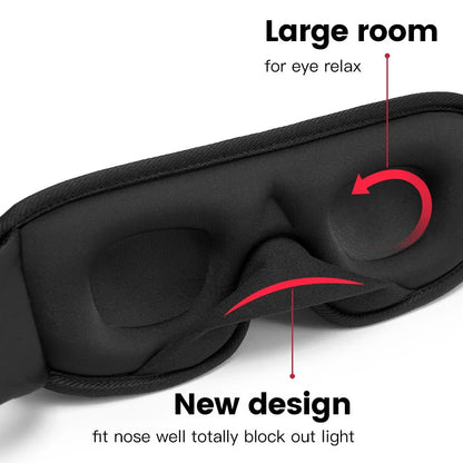 3D Sleep Eye Mask – Light Blocking, Soft and Breathable Eyeshade for Travel and Night Rest