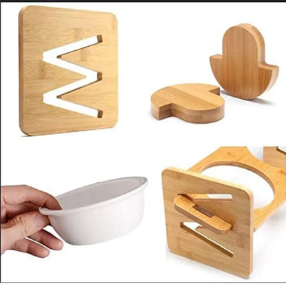 Dog Bowl Stand Adjustable Bamboo Elevated Feeder, Wooden Pet Bowl Holder Fall 2025 Ergonomic Neck Care