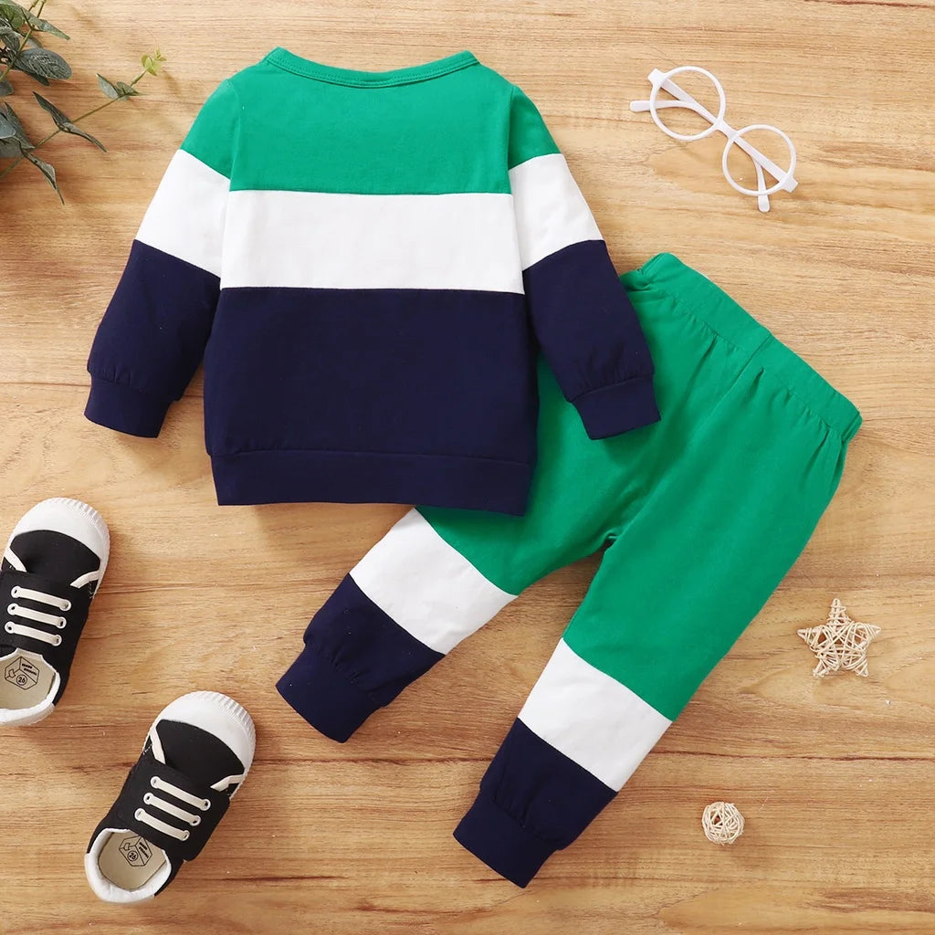 Sporty casual design of kids two-piece clothing set
