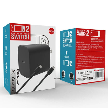 60W USB C Fast Charger Cube With EU US UK Plugs For Switch2