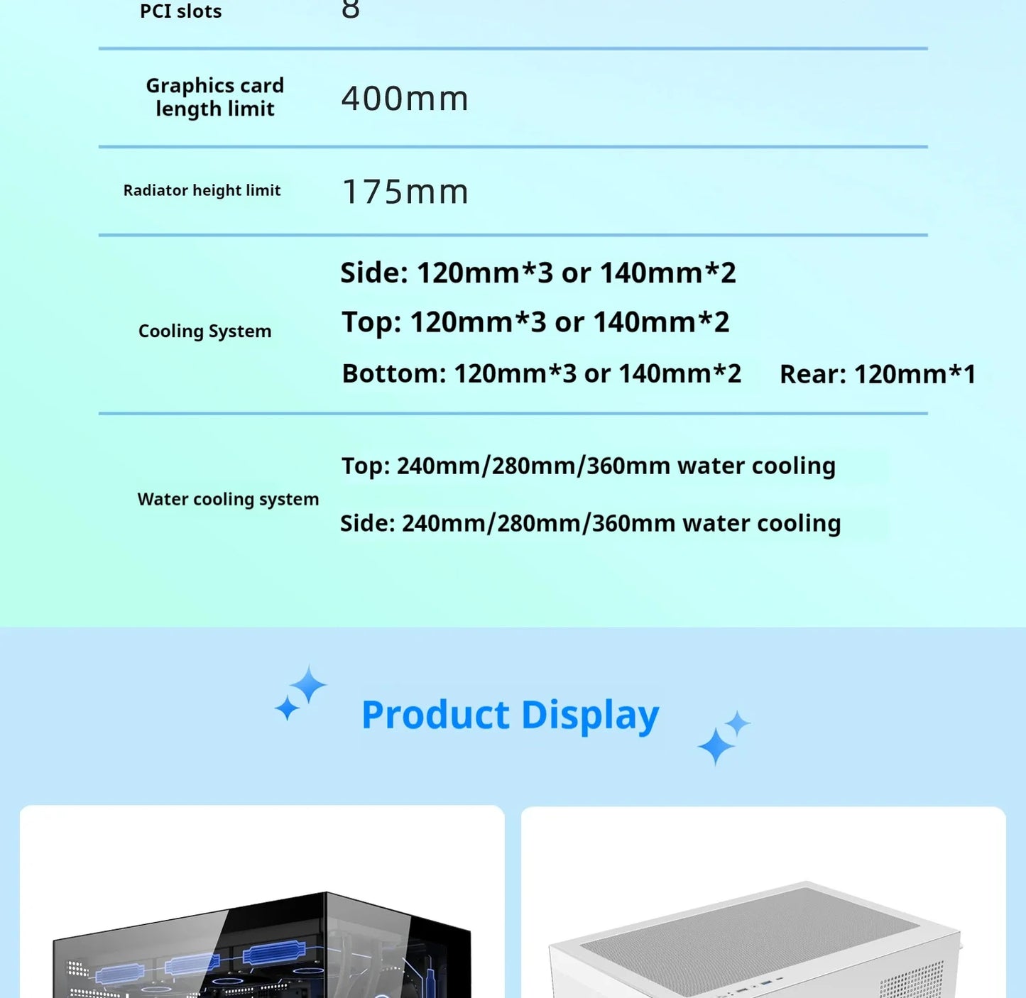 Gaming PC Case Dreamland Pro ATX Dual Glass 360mm Chassis