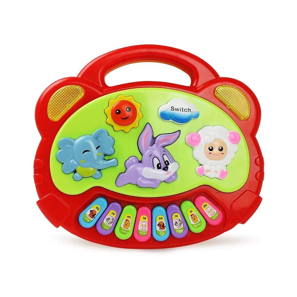 Elephant Rabbit Kids Piano Keyboard Game with Animal Sounds, Light Music Educational Toy, Baby Gift