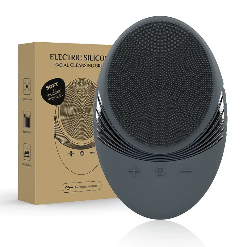 Electric Silicone Facial Cleansing Brush Sonic Vibration For Deep Cleaning And Gentle Exfoliation Spring 2026 Trend