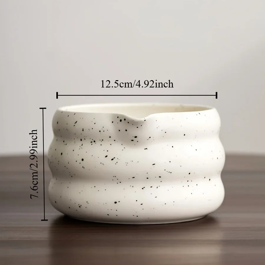 Matcha Bowl Ceramic Wavy Rim Tea Set With Song Dynasty Pointing Tool Fall 2025 Mindful Gift