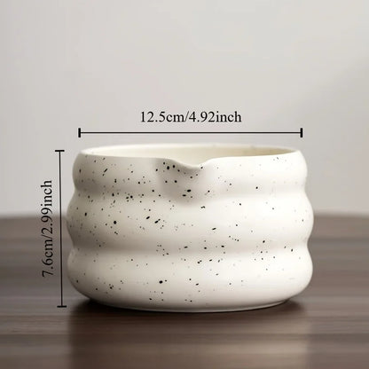 Matcha Bowl Ceramic Wavy Rim Tea Set With Song Dynasty Pointing Tool Fall 2025 Mindful Gift