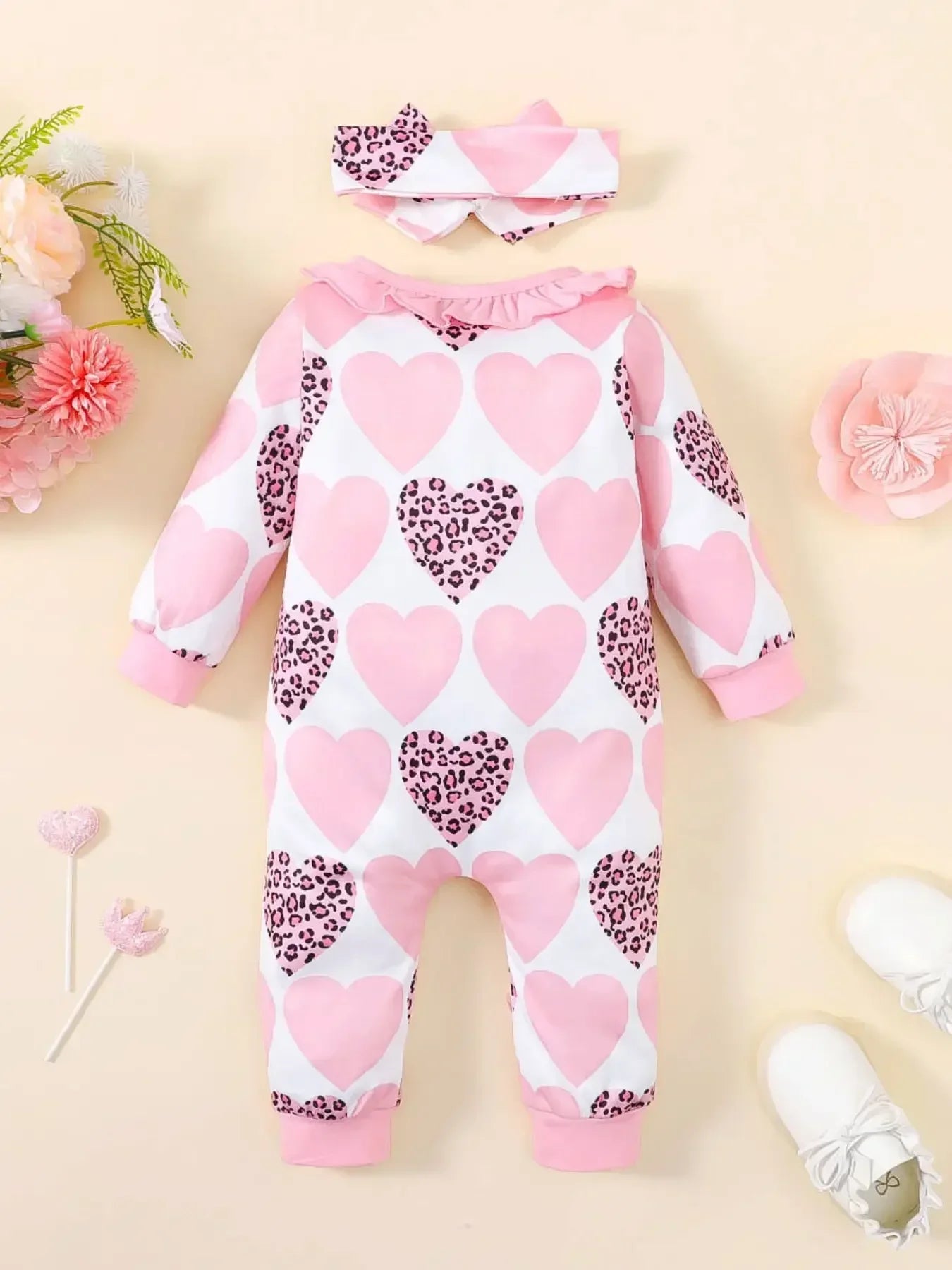 Styling suggestion for baby boys bear print button-up winter romper
