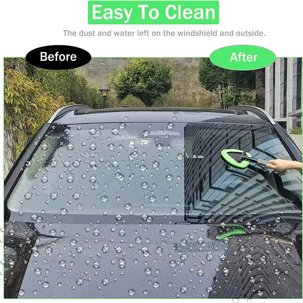 Car Window Cleaner Kit Glass Cleaning Tool Microfiber Telescopic Handle Spring 2026 Streak Free Glass