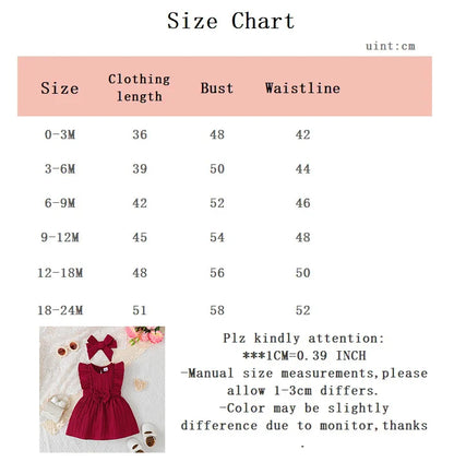 Baby girl wearing a solid colour sleeveless dress with ruffled edges and a headband