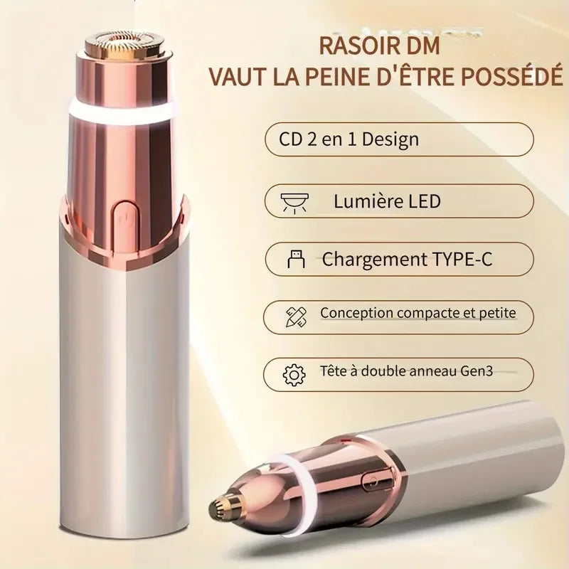 Facial Trimmer 2-In-1 Eyebrow Shaver Rechargeable Painless Face Lip Body Grooming Tool Fall 2026 Gift