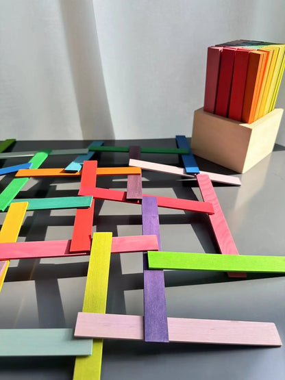 Wooden Building Blocks Pastel Nordic Stacking Play Set Fall 2025 Eco Friendly Imaginative Play Gift