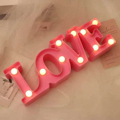 Romantic Love LED Lamp - Battery-Operated Night Light, Perfect Valentine's Day Gift for Weddings, Parties, and Home Decor