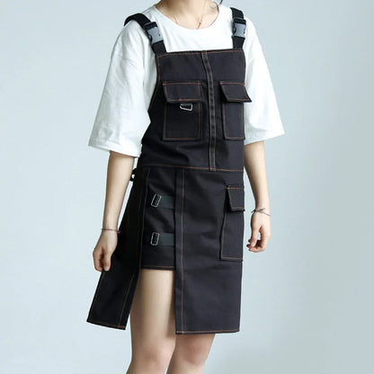 Denim Apron Adjustable Work Apron Cotton Canvas Heavy Duty Barista Apron Fall 2025 Durable Multi Pocket