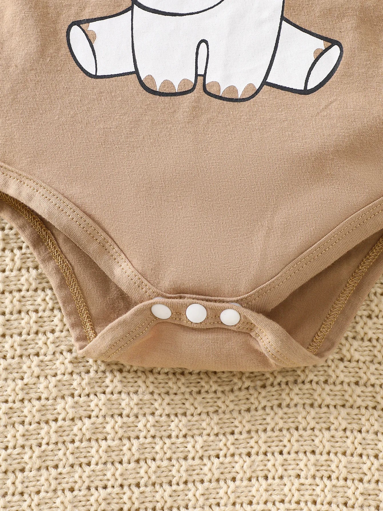 Different colour variation or layout view of the baby boys elephant print romper four-piece set