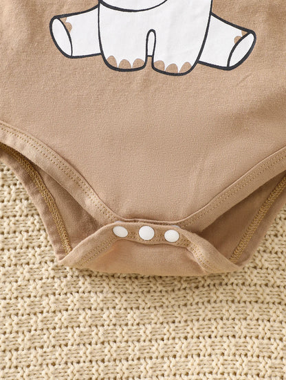 Different colour variation or layout view of the baby boys elephant print romper four-piece set