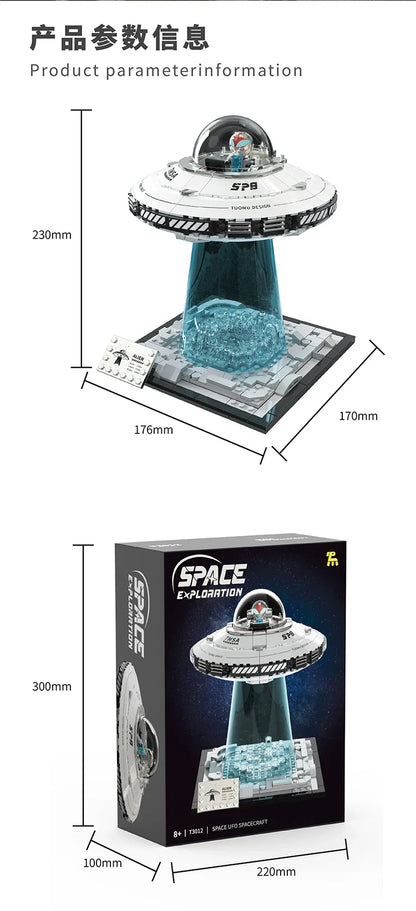 LED Light Up UFO Building Blocks Set 700 Piece Interlocking STEM Toy Summer 2026 Gift Idea