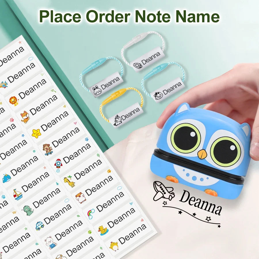 Customized Name Stamp Set - Engraved Waterproof Baby Name Seal, Perfect Kindergarten Gift