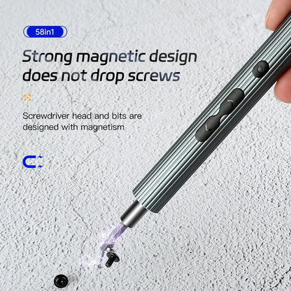 Electric Screwdriver 58-In-1 Rechargeable Precision Repair Kit Wireless Compact Tech Repair Fall 2025 Magnetic